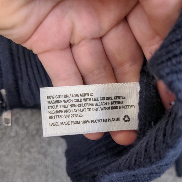 Goodfellow & Co. Men's Full Zip Knit Sweater Blue XL Fair Isle Cotton Blend - Picture 9 of 12